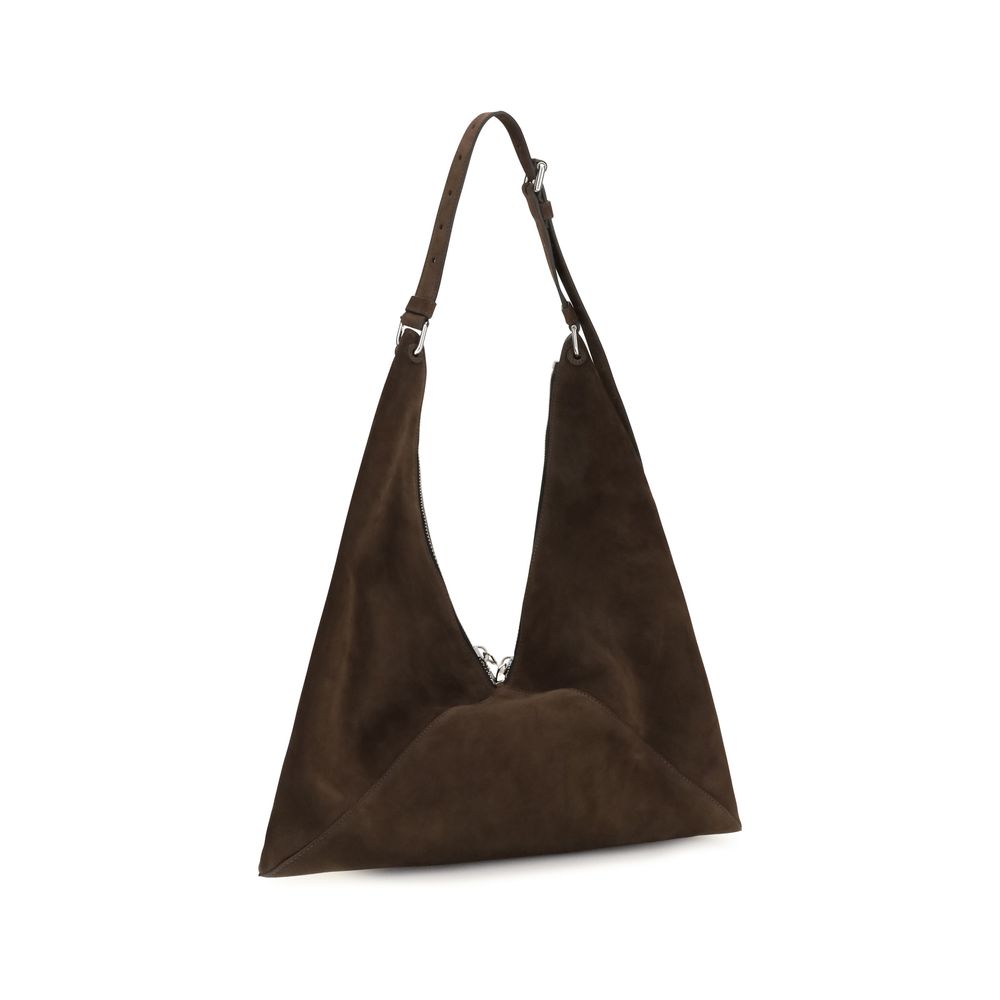 Brown Suede Leather Shoulder Bag