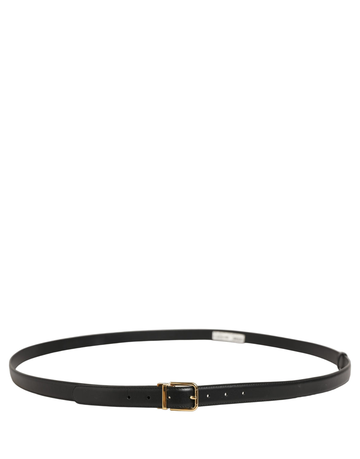 Black Leather Double Wrap Metal Buckle Belt