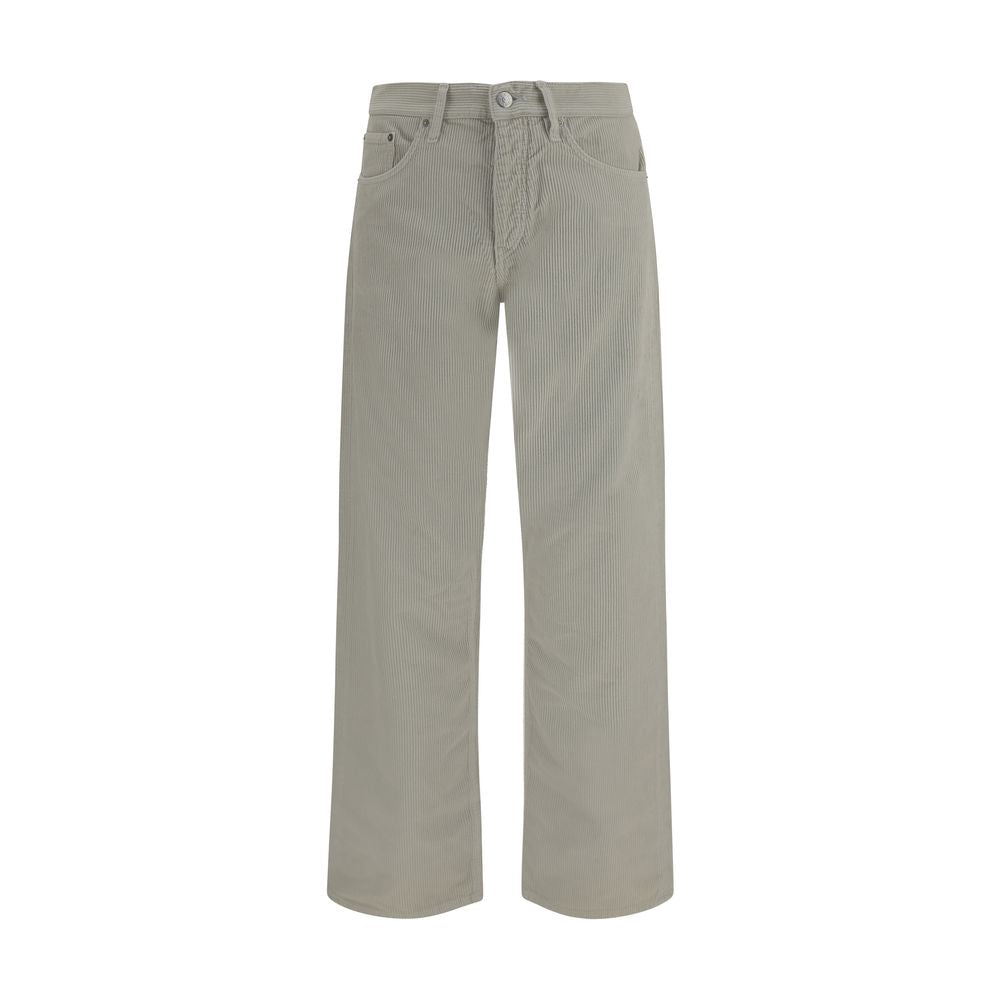 Gray Cotton Casual Pants
