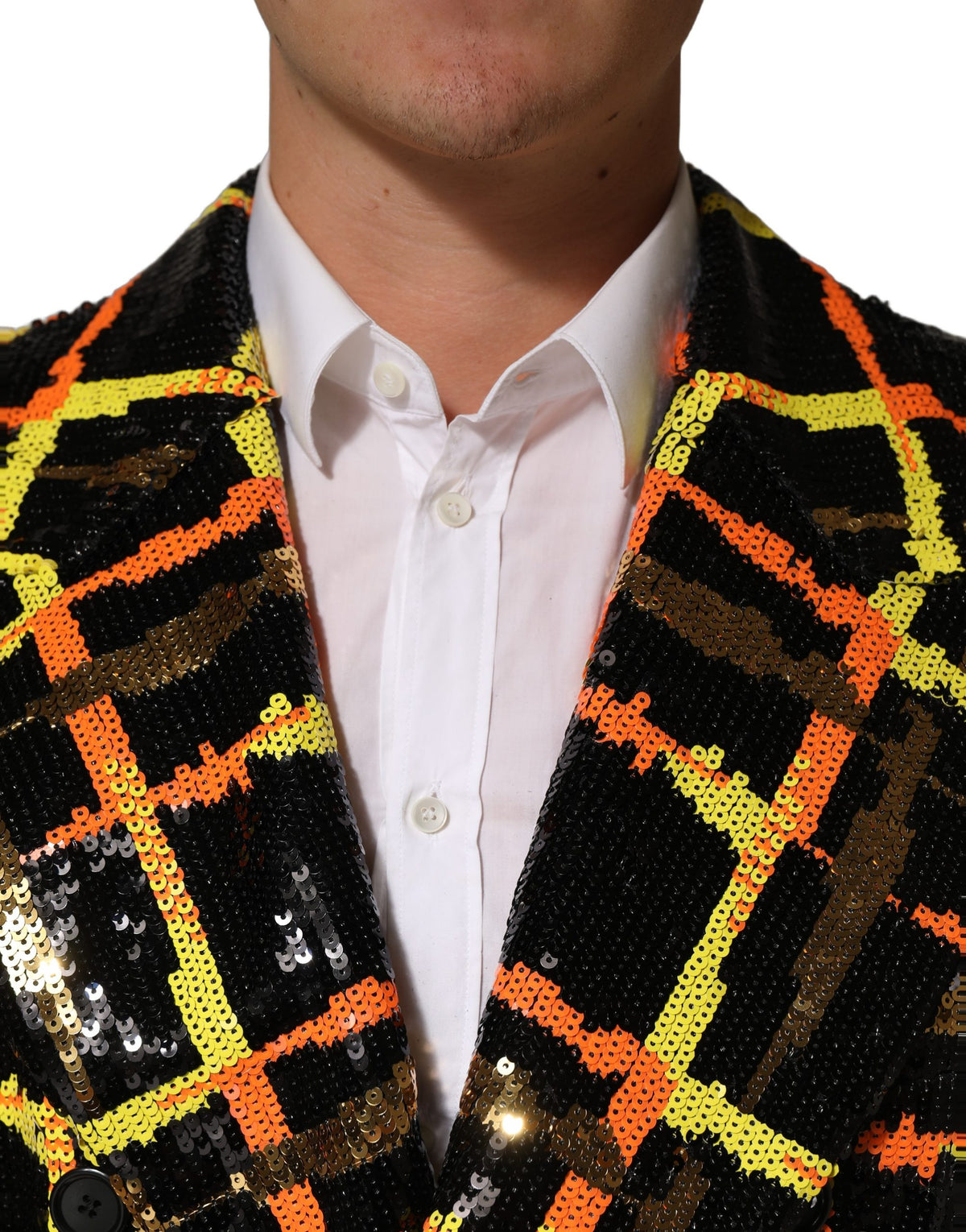 Multicolor Sequin Embellished Double Breasted Jacket
