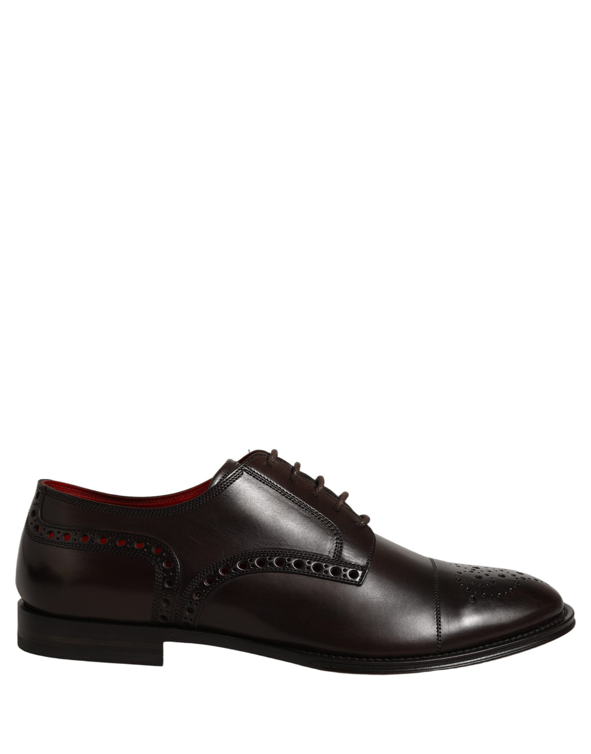Maroon Calfskin Leather Derby Men Dress Shoes