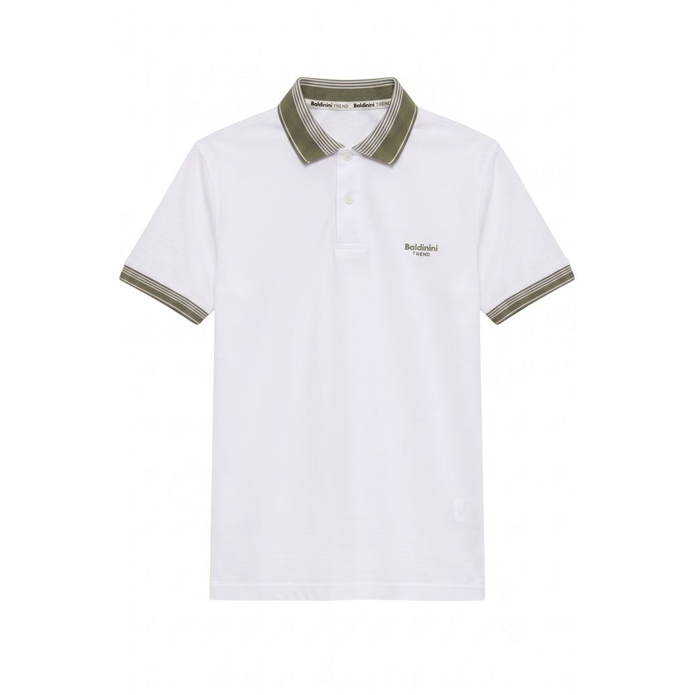White Cotton Men Polo-Shirt
