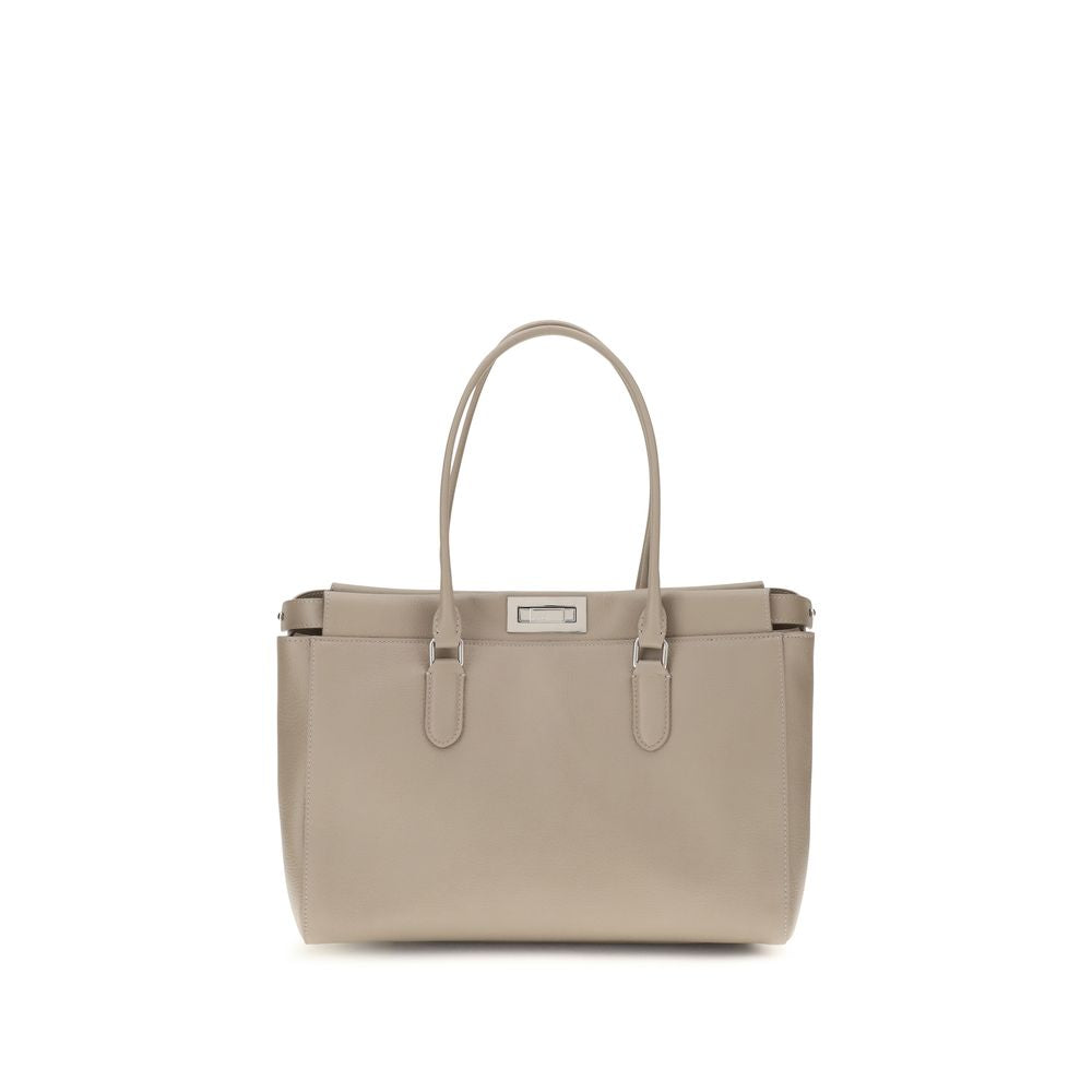 Beige Calf Leather Bos Taurus Shoulder Bag