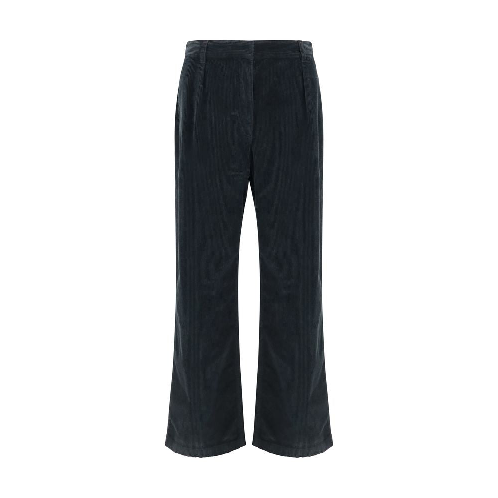 Black Cotton Casual Pants