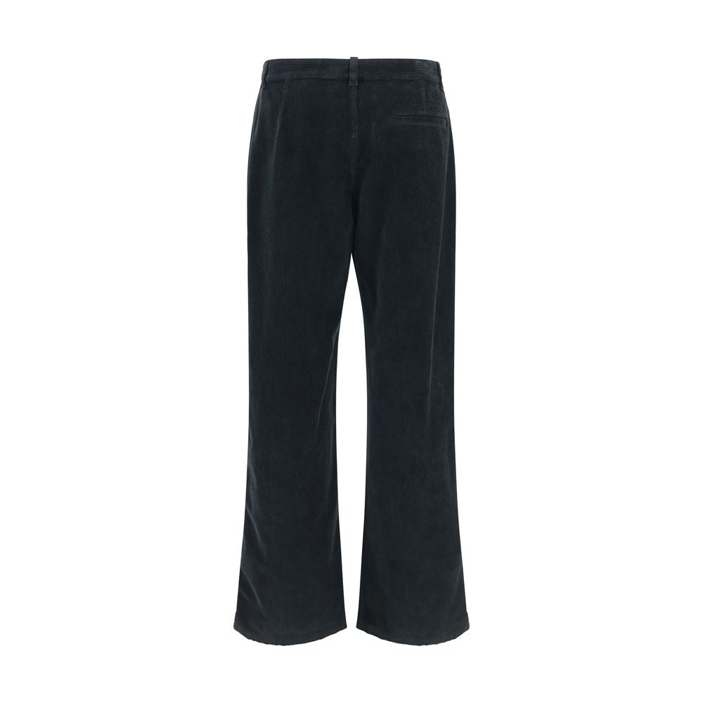 Black Cotton Casual Pants