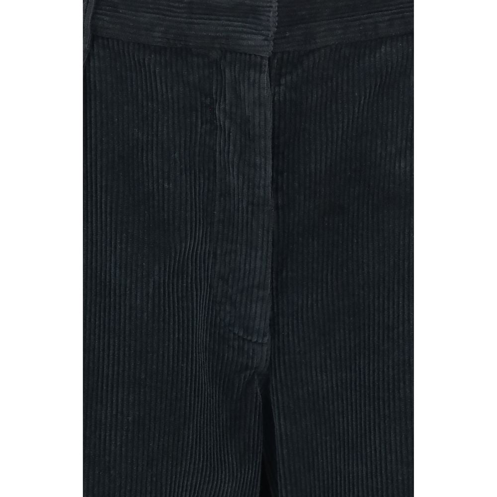 Black Cotton Casual Pants