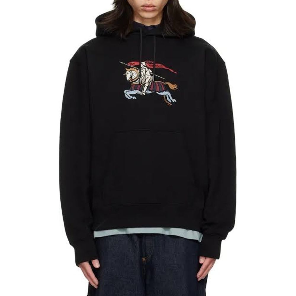 Black Cotton Hoodie