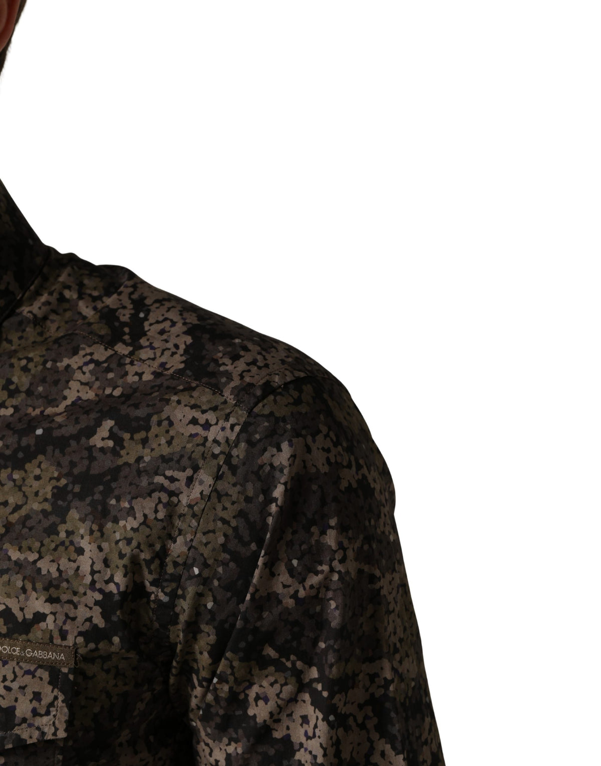 Brown Camouflage Long Sleeve Men Dress Shirt