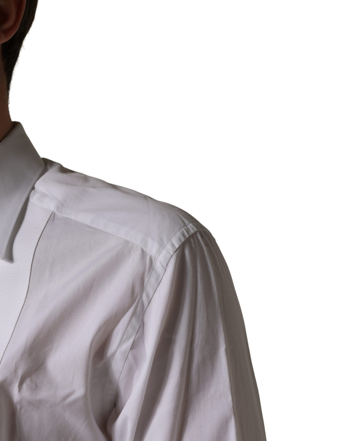 White Cotton Collared Bib GOLD Dress Shirt
