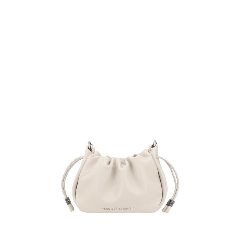 Beige Calf Leather Bos Taurus Shoulder Bag