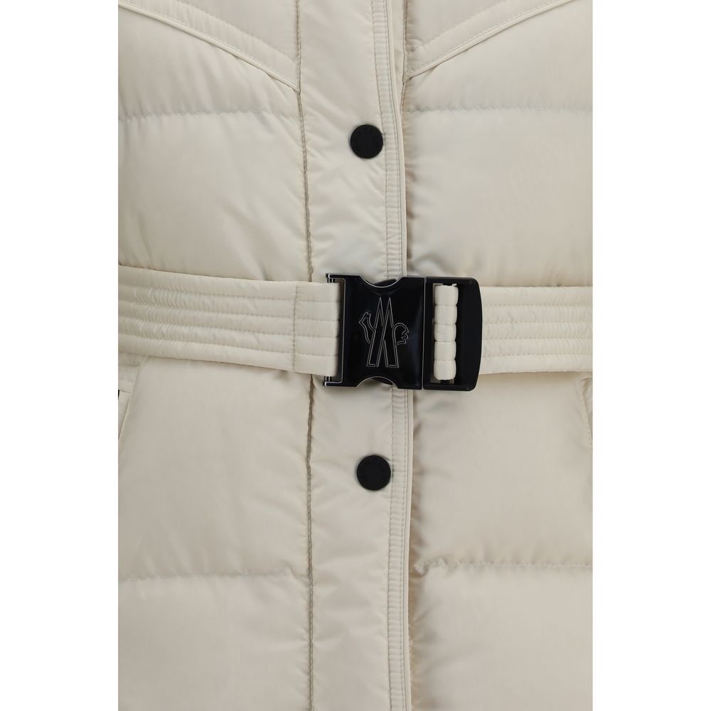 Beige Polyester Full-Length Jacket