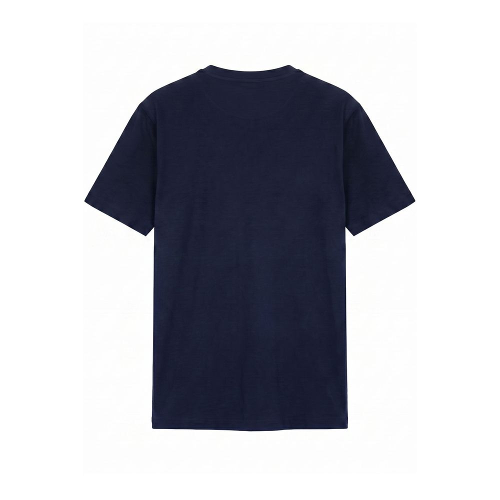 Blue Cotton Men's T-shirt