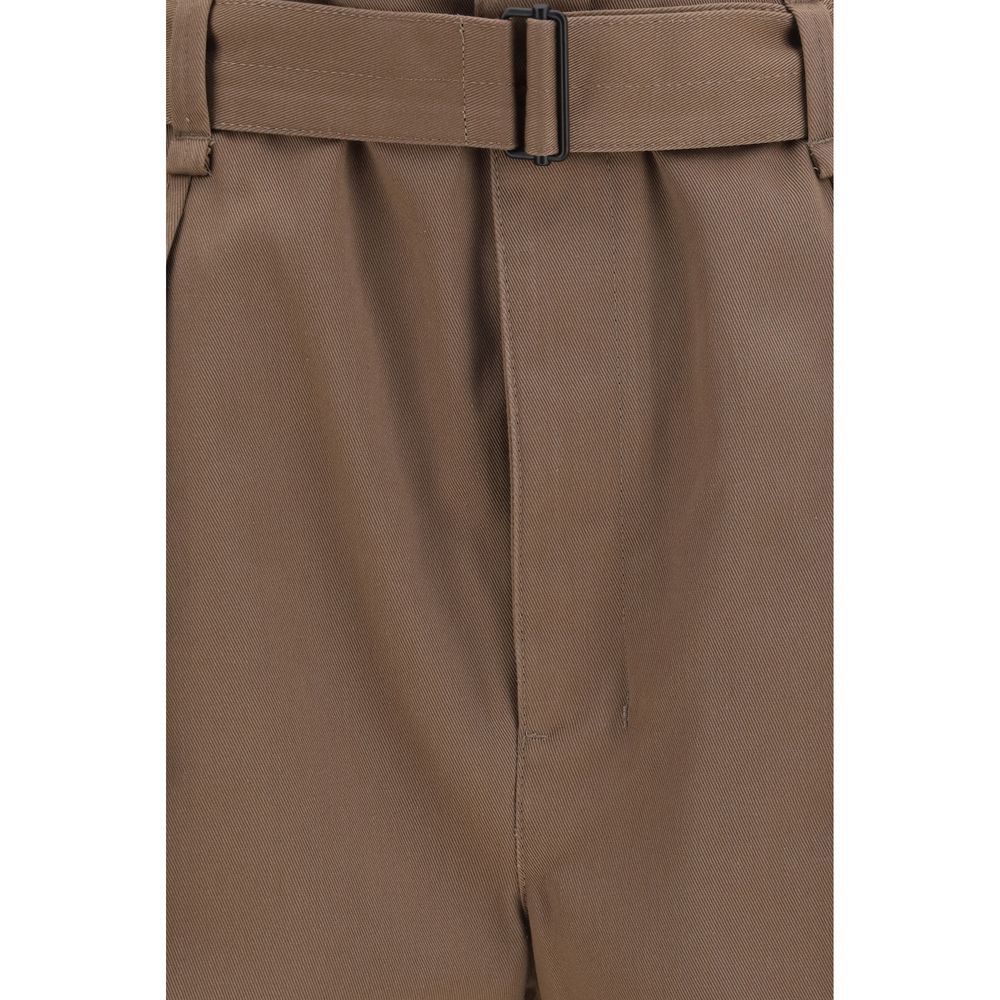 Brown Polyester Casual Pants