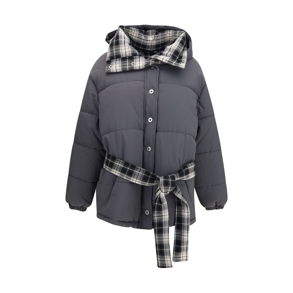 Gray Polyamide Full-Length Jacket