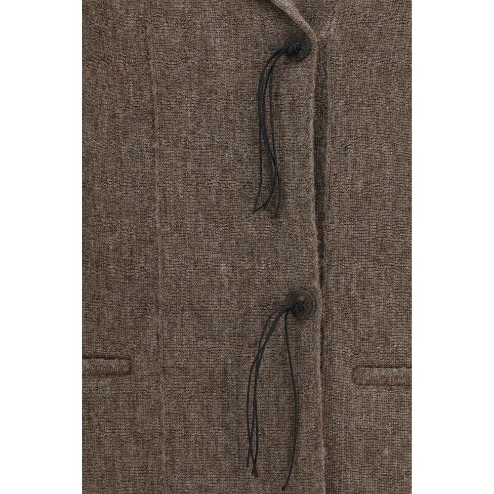 Brown Wool Oves Aries Full-Length Jacket