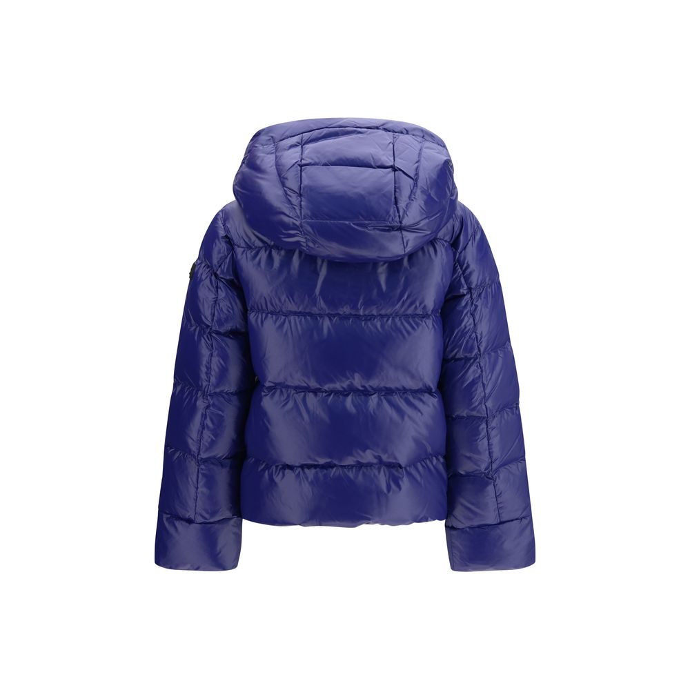 Blue Polyamide Full-Length Jacket