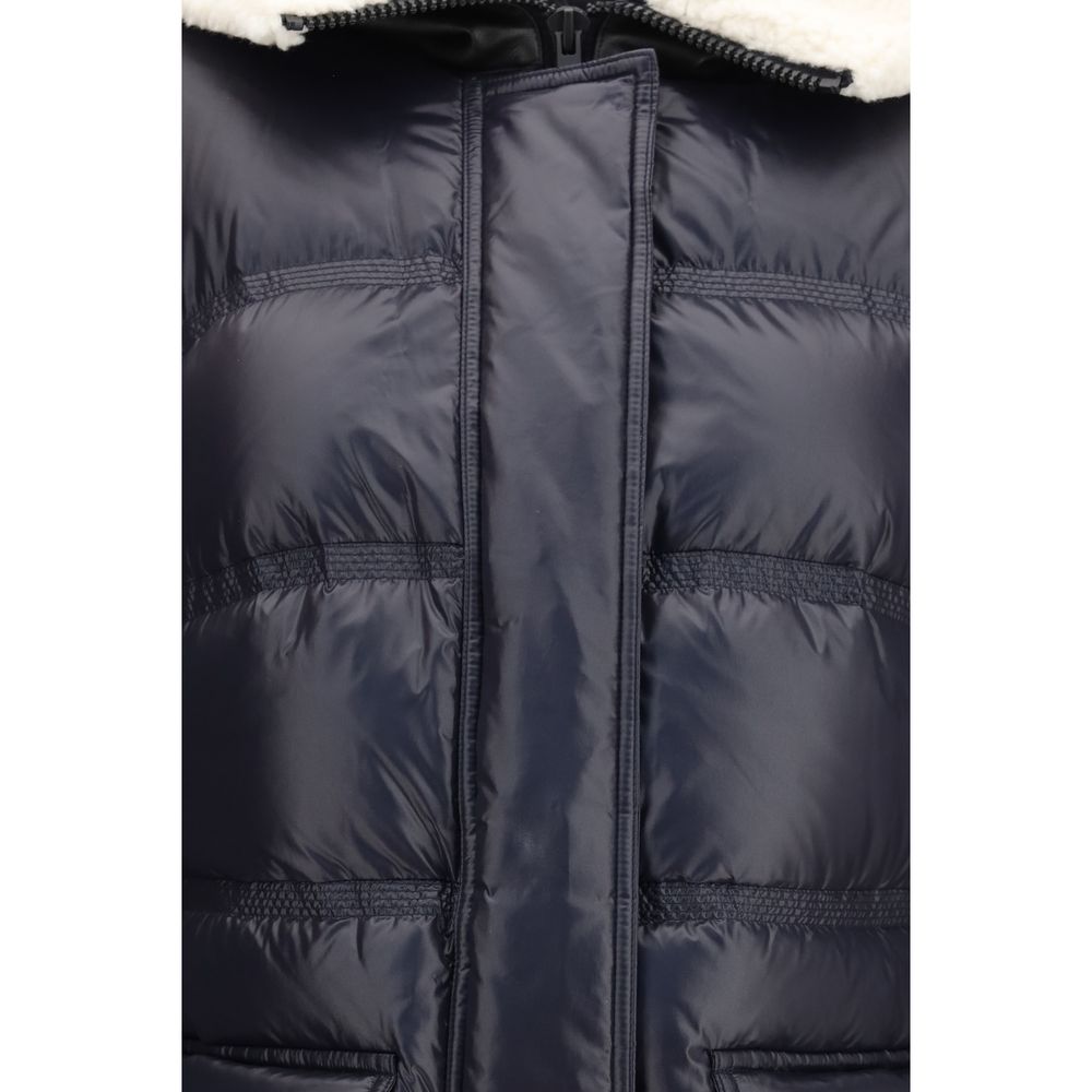 Blue Polyamide Full-Length Jacket
