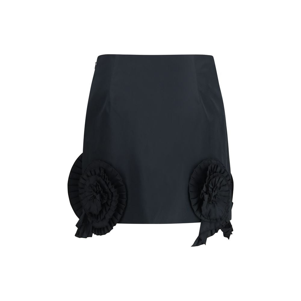 Black Polyester Mini Skirt