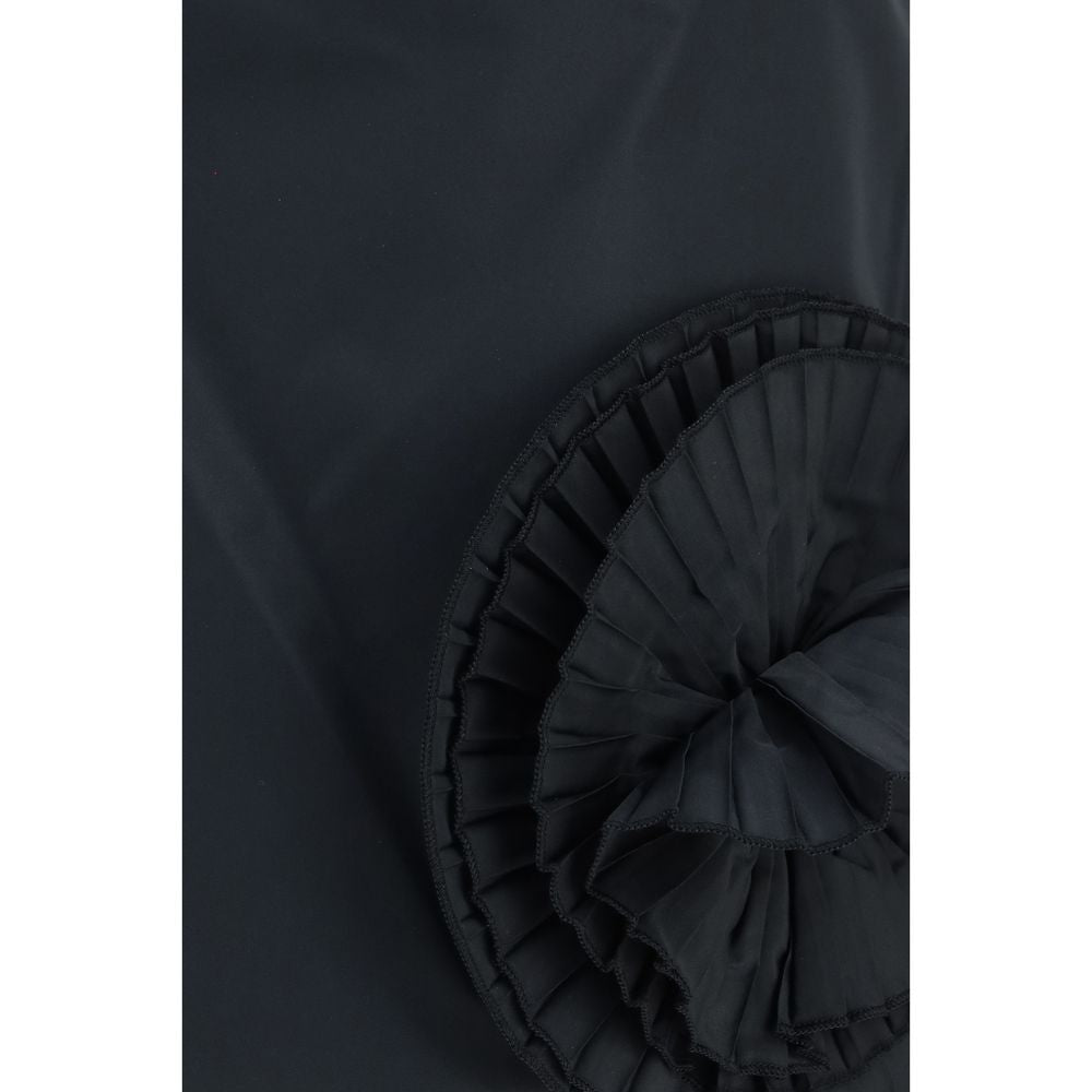 Black Polyester Mini Skirt