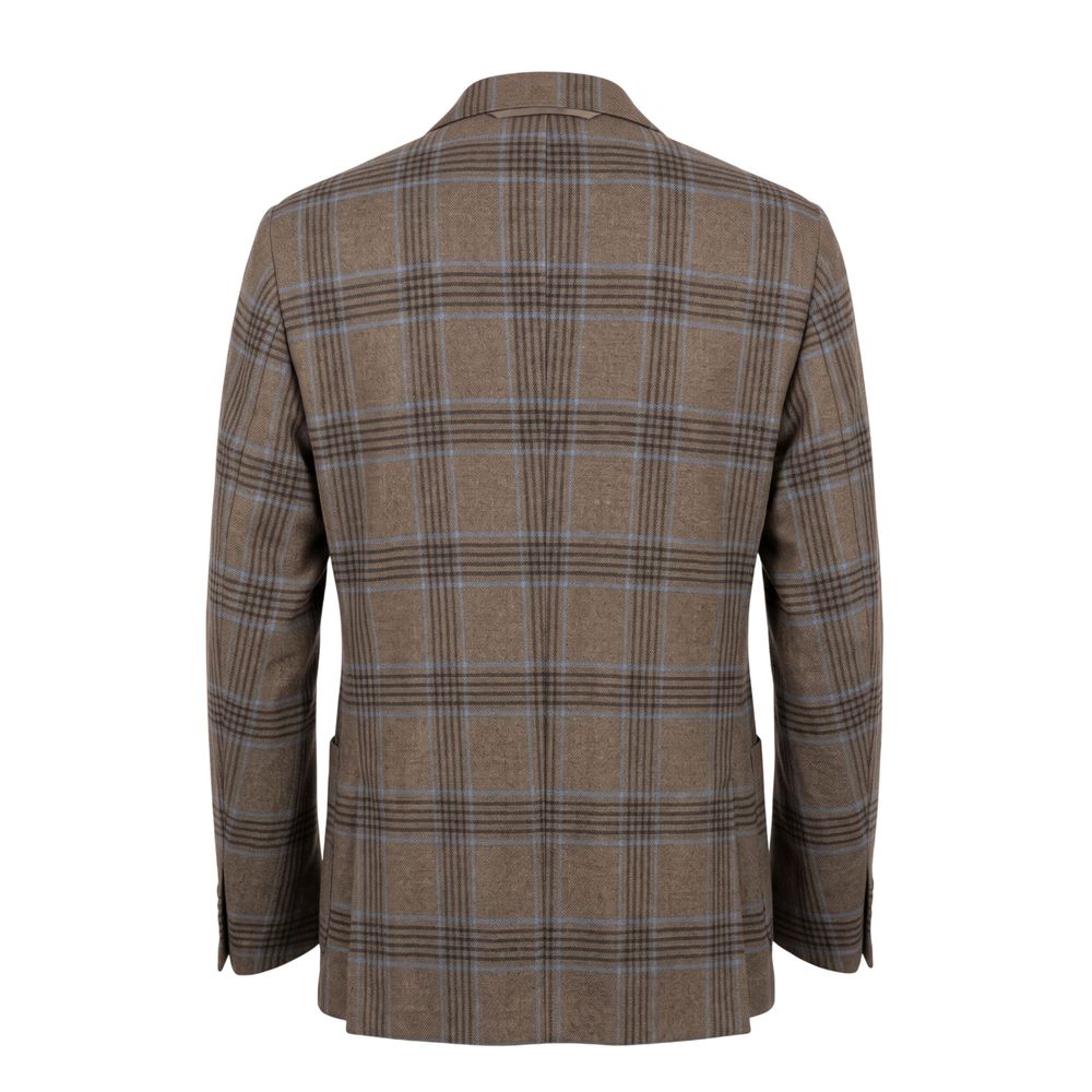 Brown Cotton Men Jacket