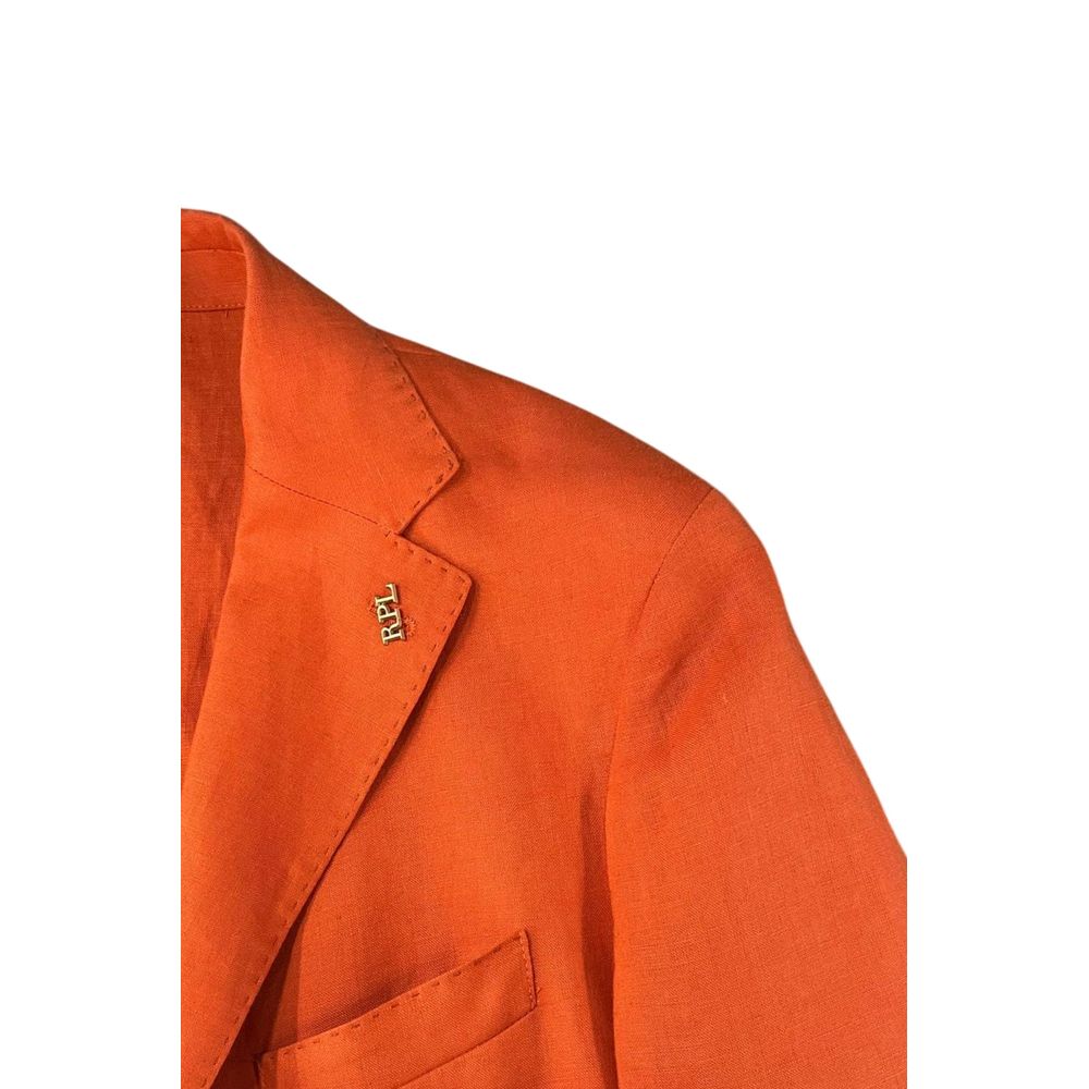 Orange Linen Men Jacket