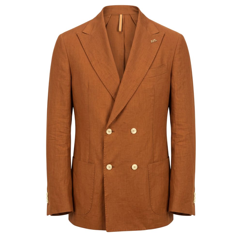 Brown Linen Men's Jacket