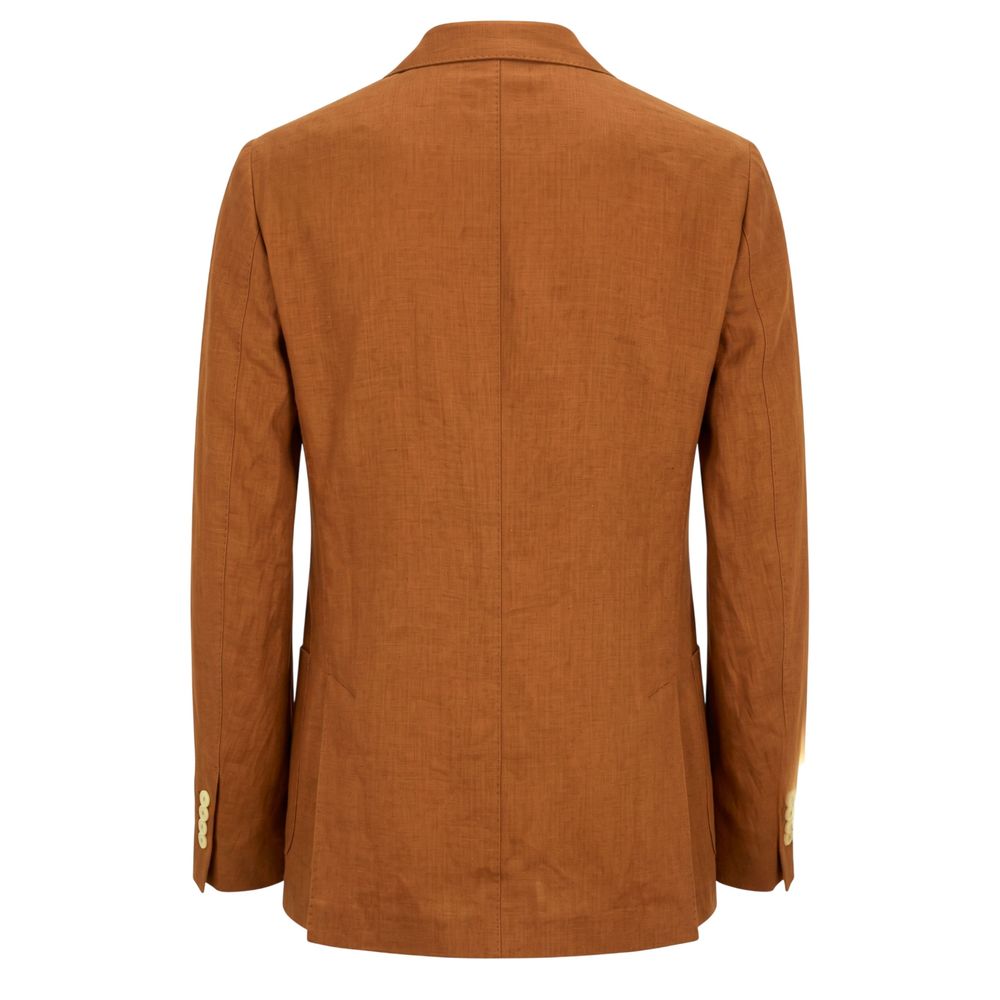 Brown Linen Men's Jacket