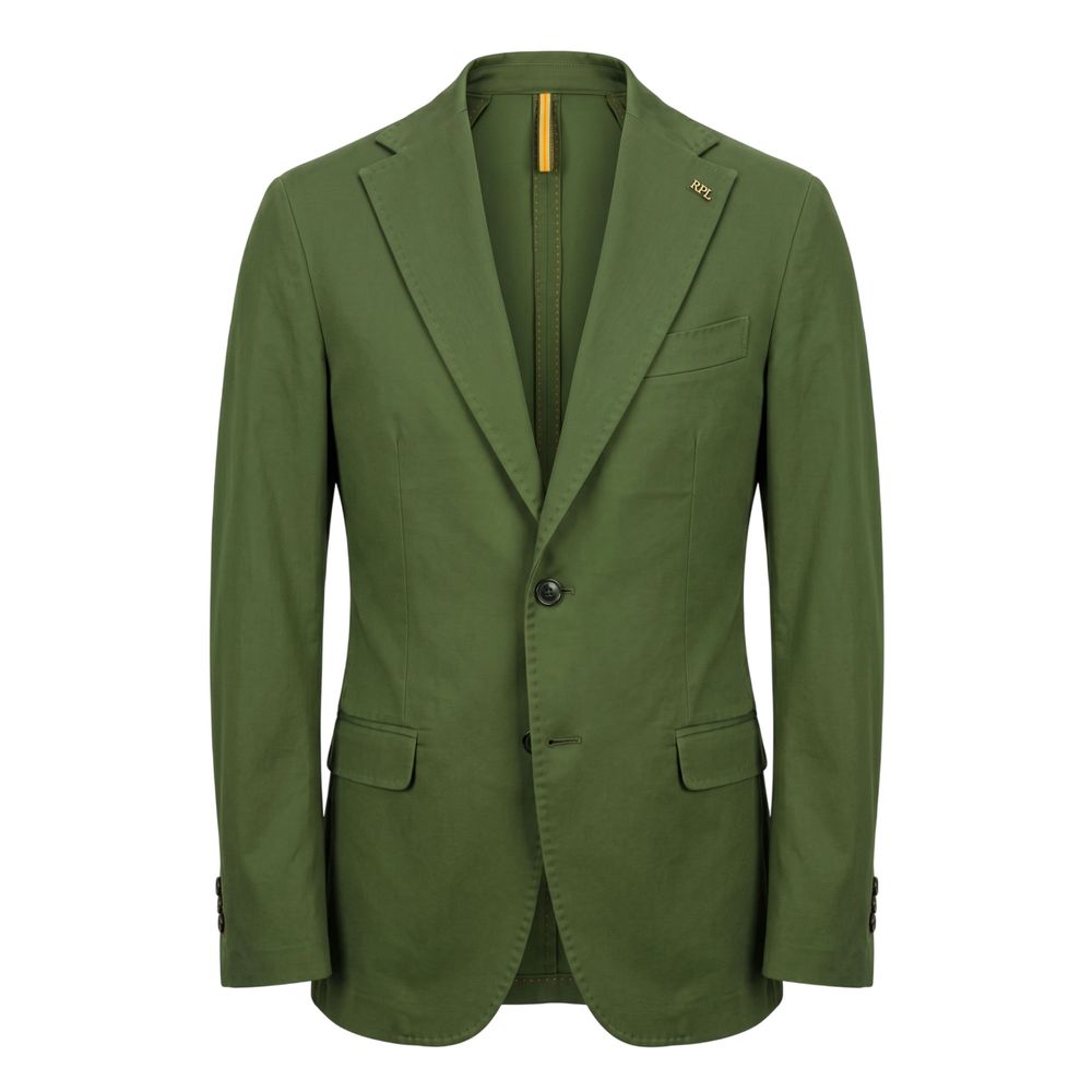 Green Cotton Men Jacket