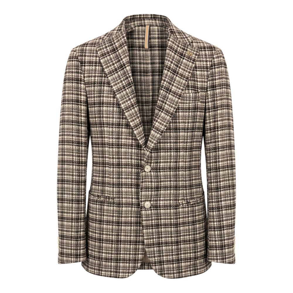 Brown Cotton Men Jacket
