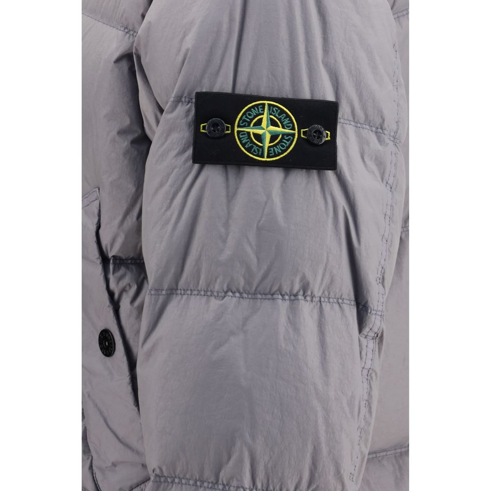 Gray Polyamide Full-Length Jacket