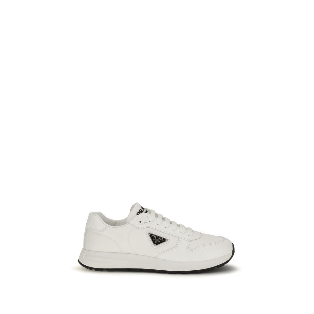 White Recycled Polyamide Athletic Sneakers