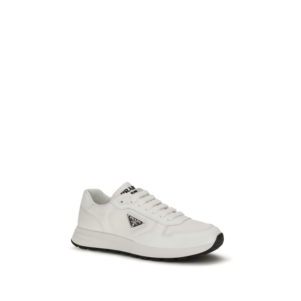 White Recycled Polyamide Athletic Sneakers