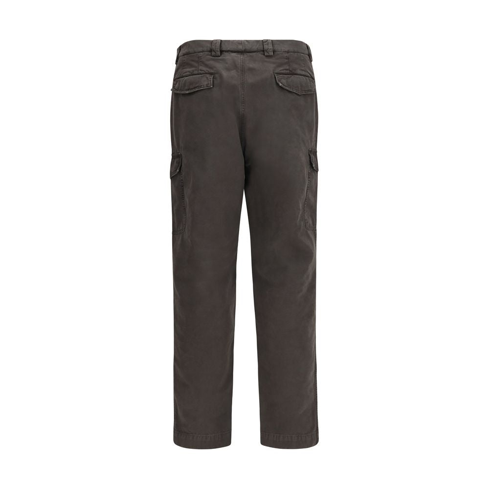Brown Cotton Casual Pants