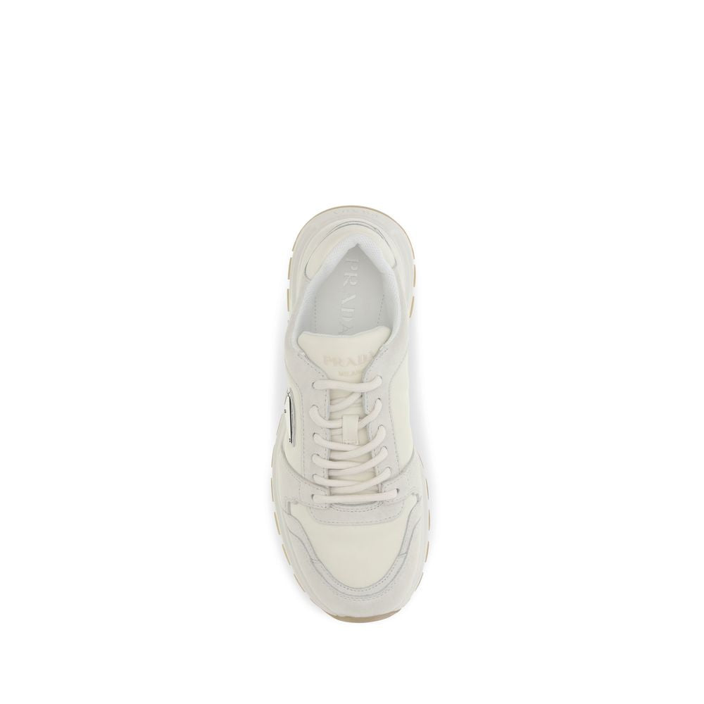 Beige Calf Leather Bos Taurus Athletic Sneakers