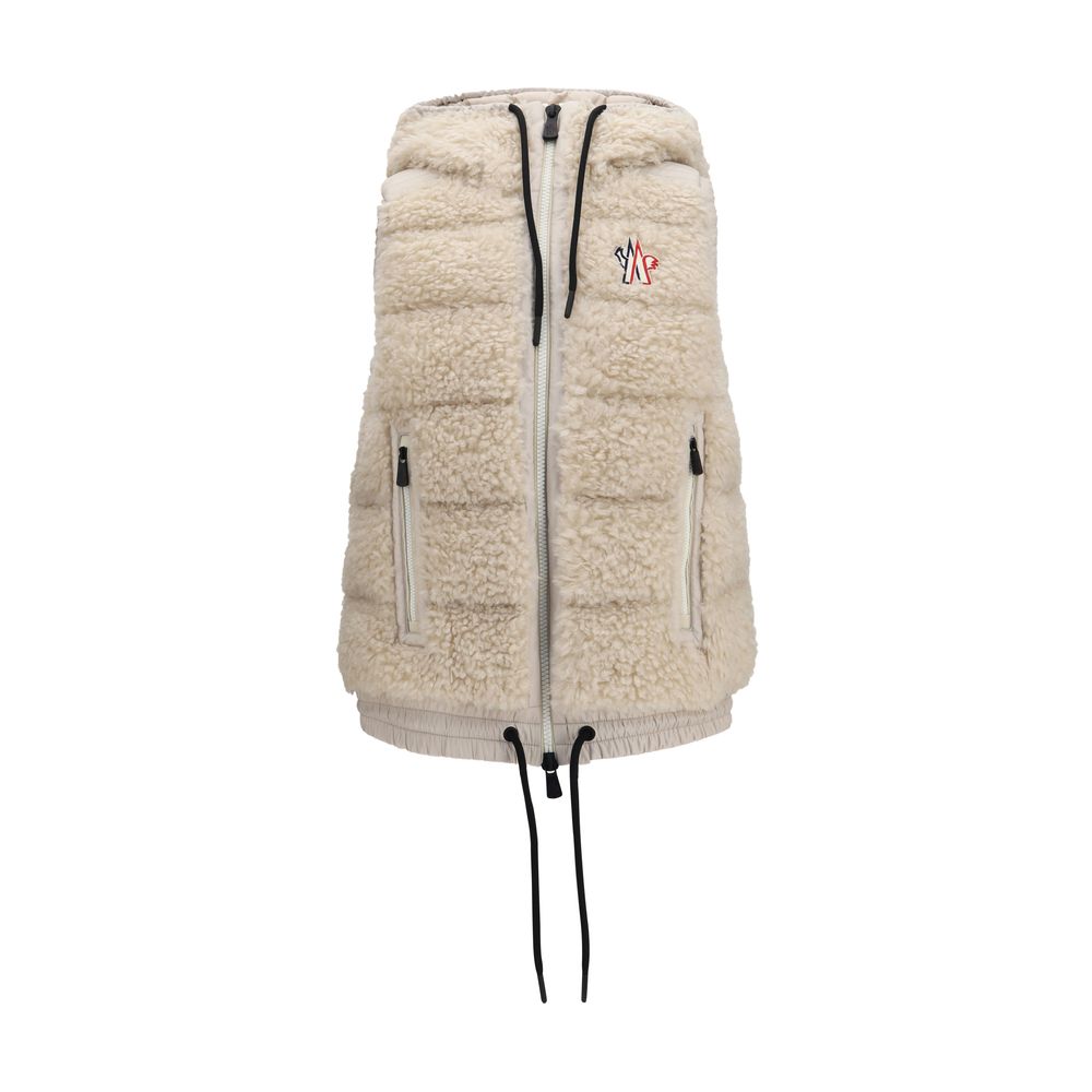 Beige Polyamide Sleeveless Jacket