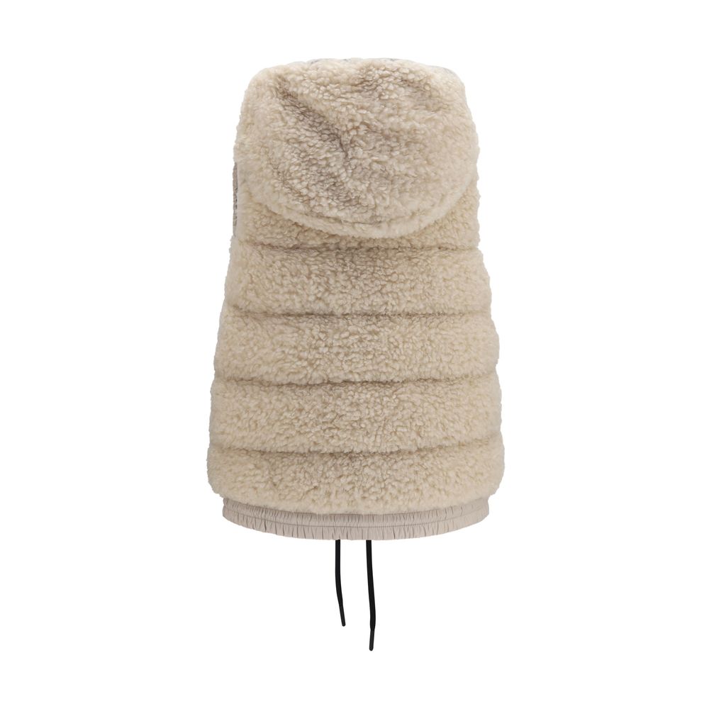 Beige Polyamide Sleeveless Jacket