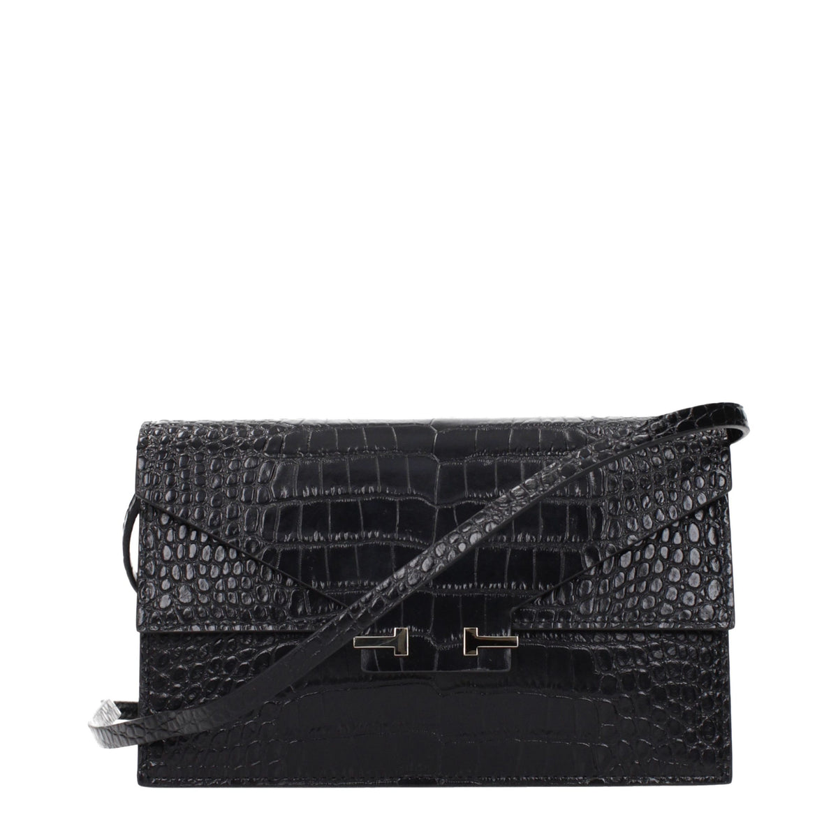 Black Leather Clutch Bag