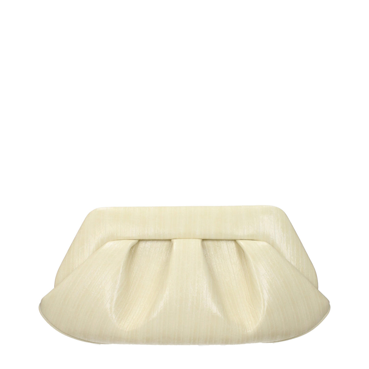 Beige Leather Clutch Bag