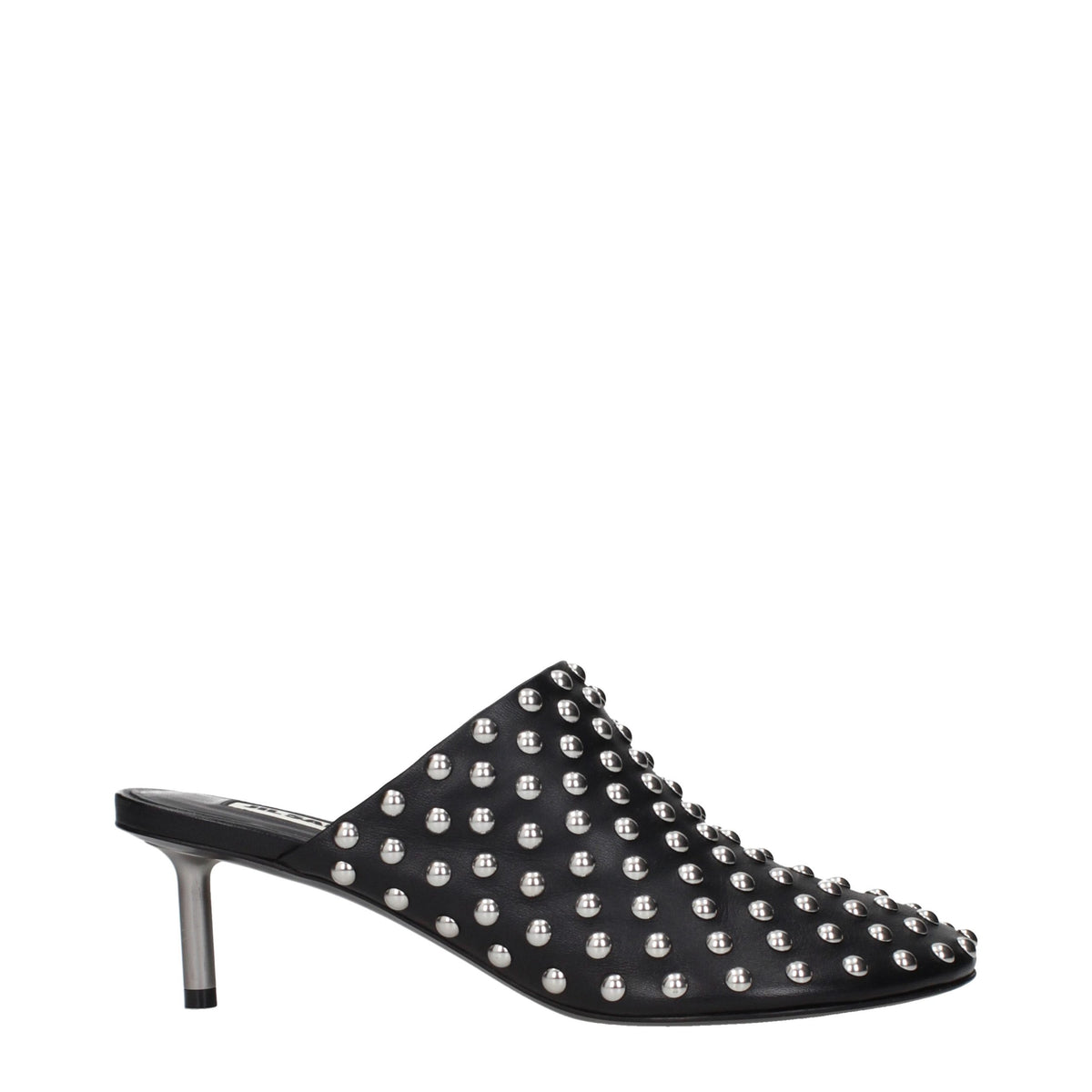 Black Leather Mules