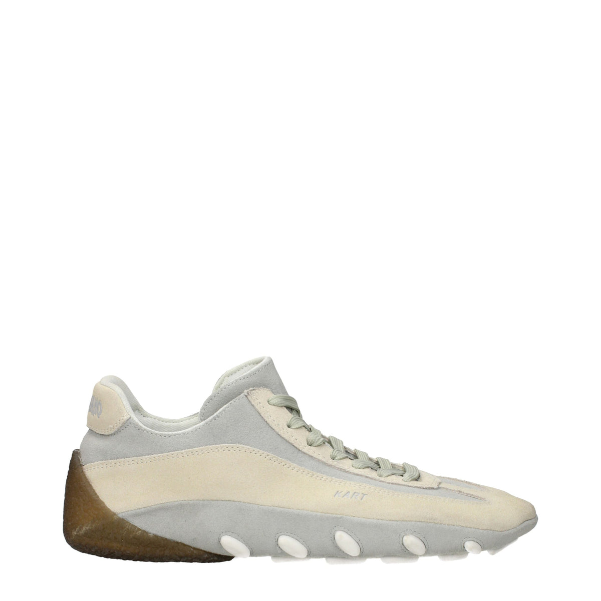 Beige Leather Low Top Sneakers