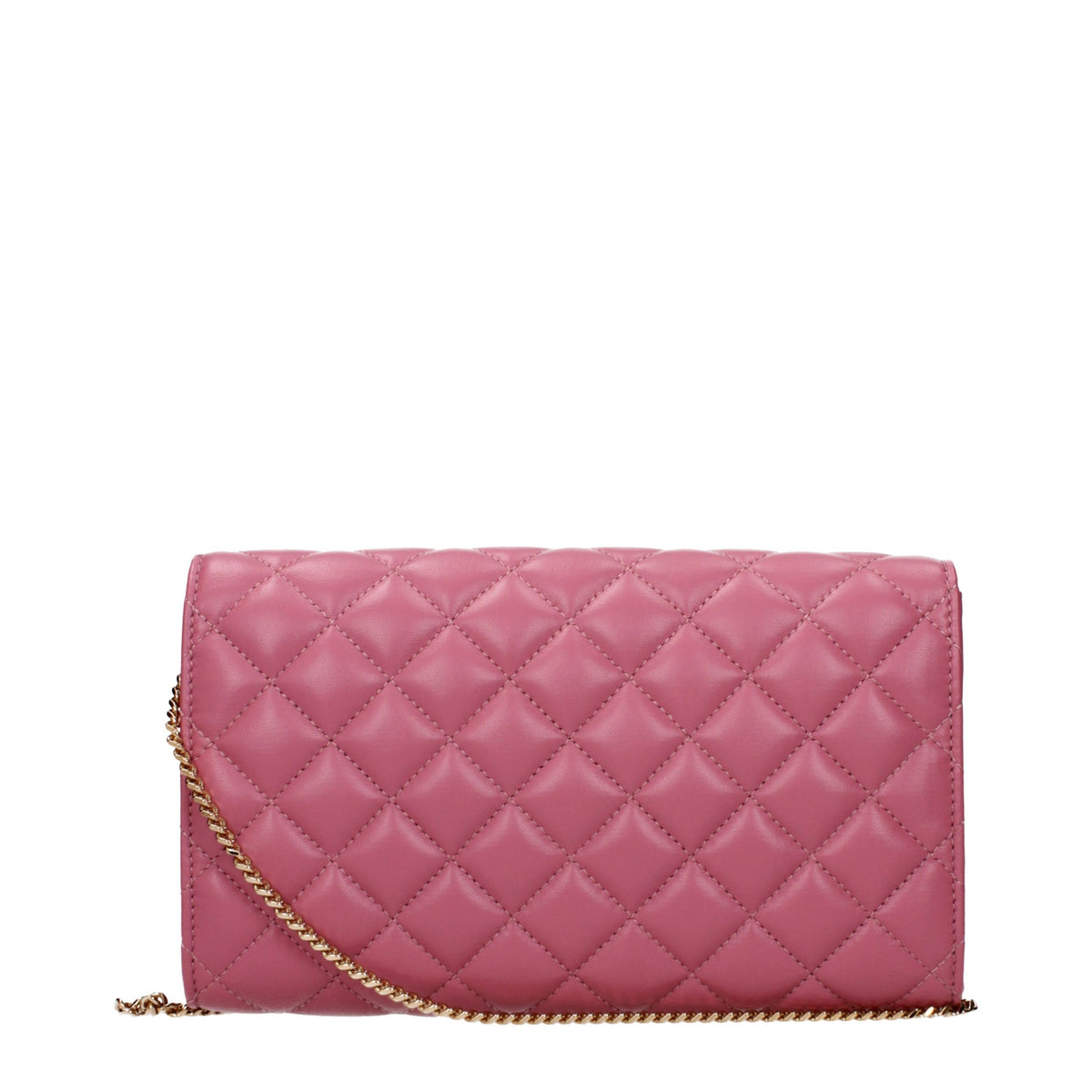Pink Leather Clutch Bag
