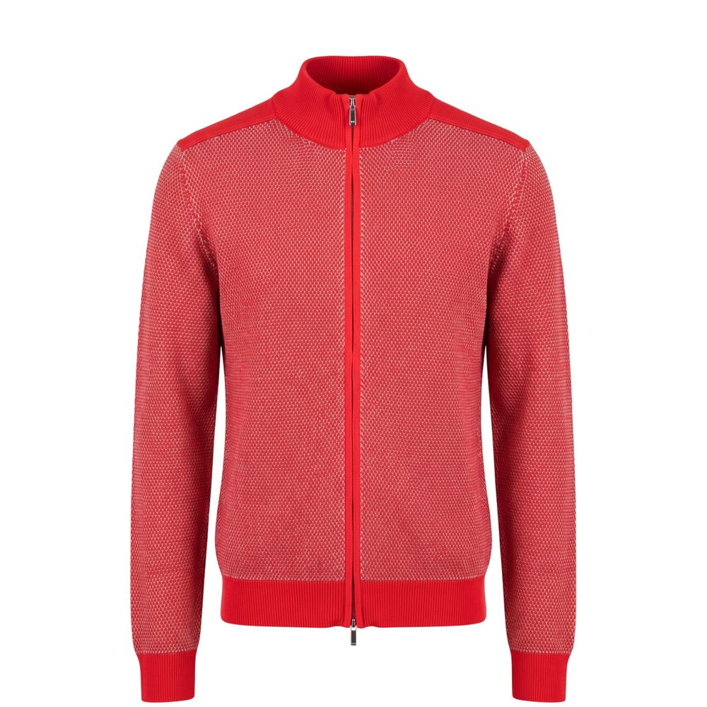Red Cotton Men Sweater