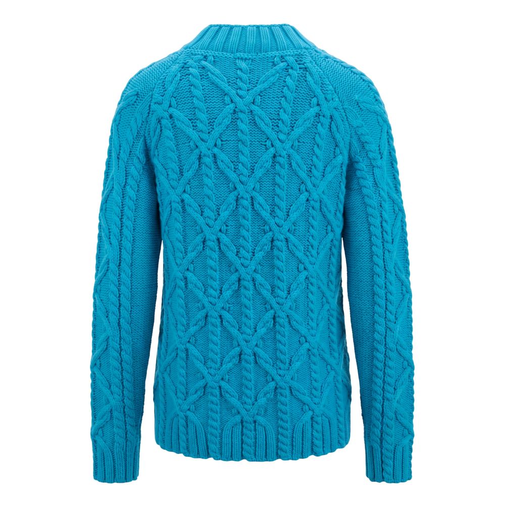 Blue Cotton Men Sweater
