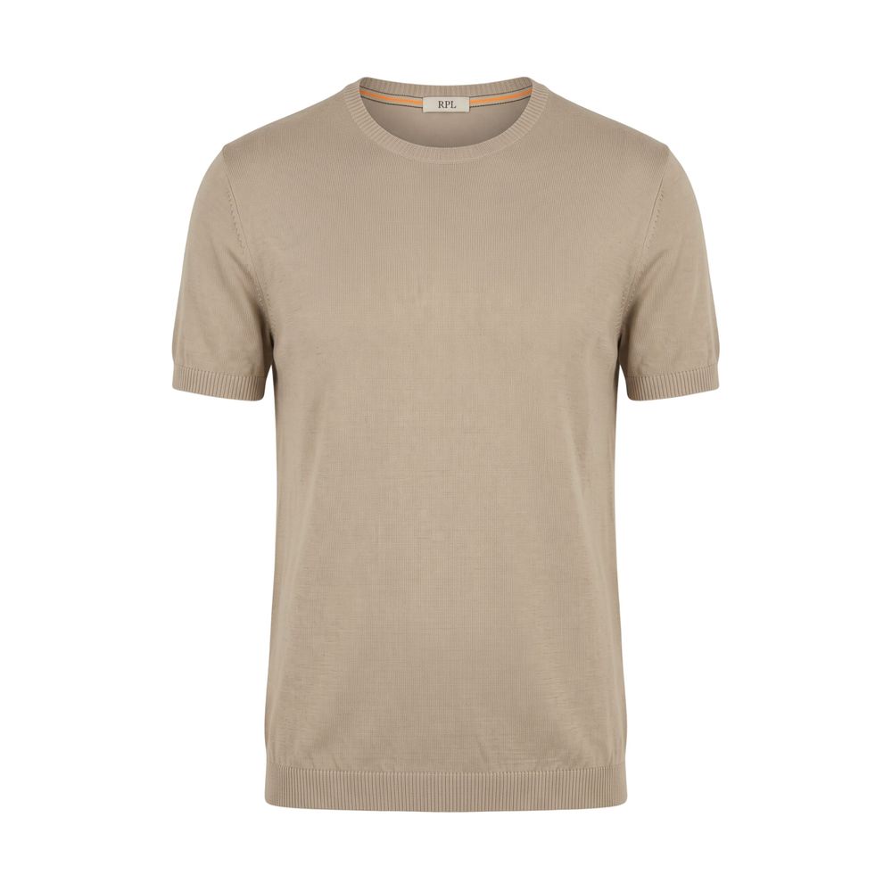 Beige Cotton Men Sweater