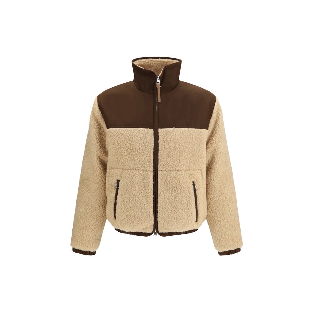 Beige Polyester Full-Length Jacket
