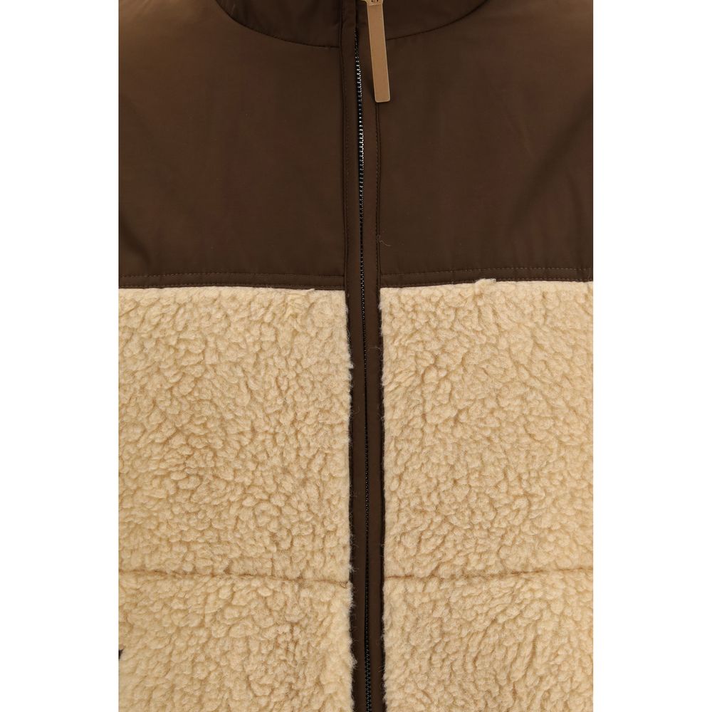 Beige Polyester Full-Length Jacket