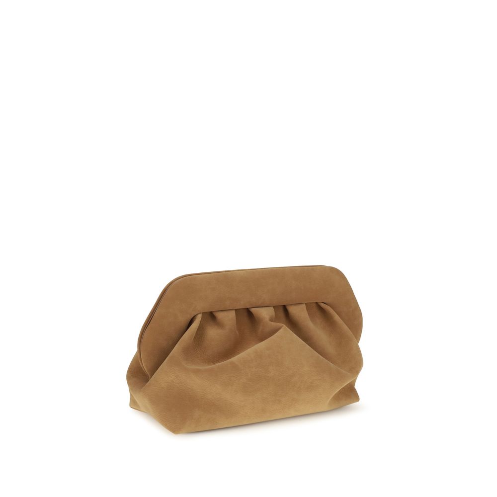 Beige Suede Leather Handbag