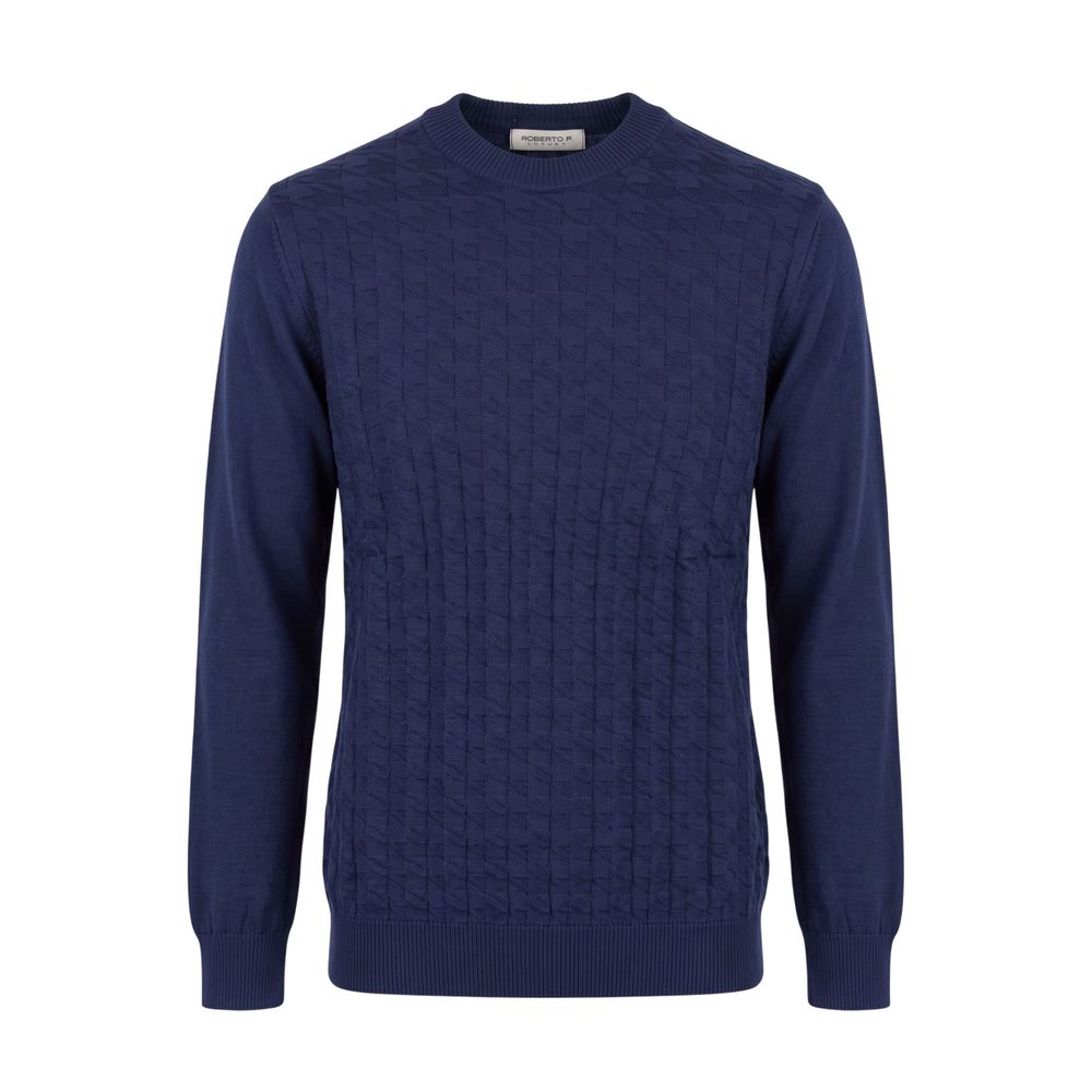 Blue Wool Men Sweater