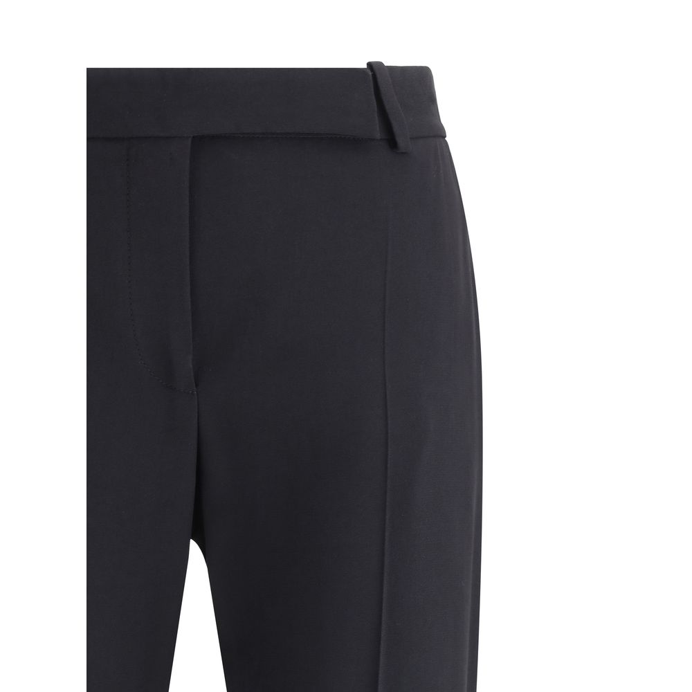 Black Acetate Flared Pants