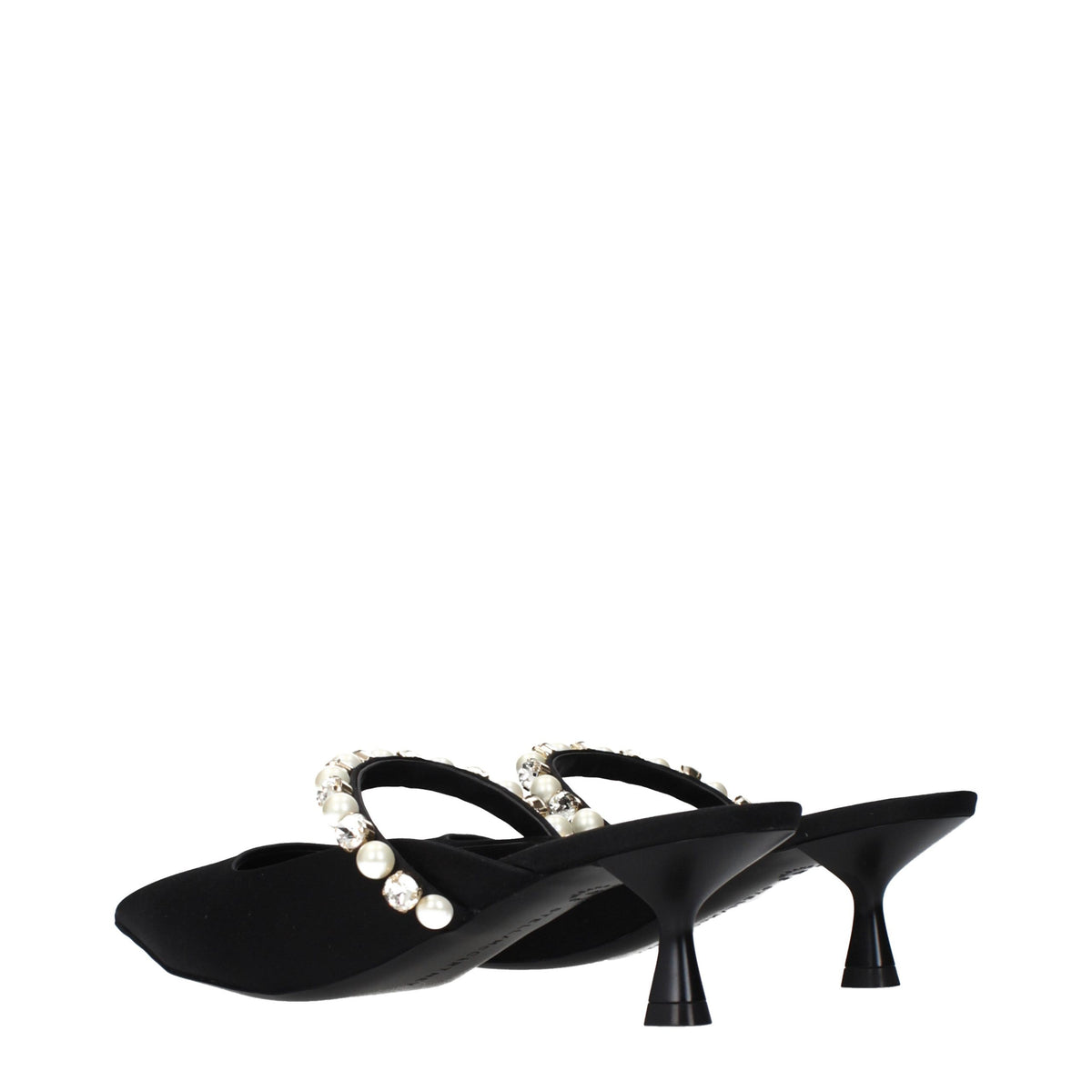 Black Satin Stiletto Heel Sandals